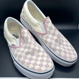 Vans slipon sneakers lavender check womens 11